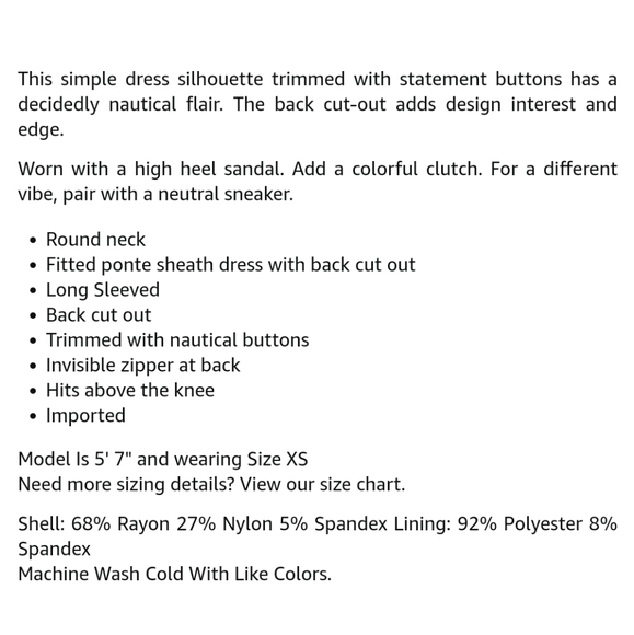 Avec Les Filles by Joyce Azria Nautical Blk Dress - Picture 3 of 16